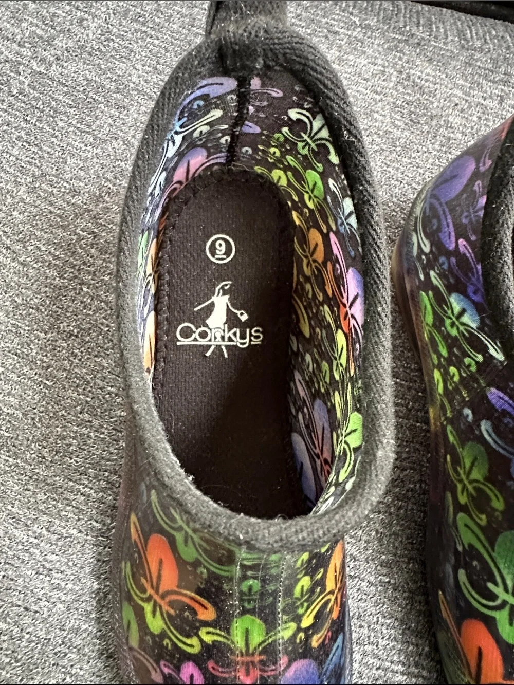 Corkys Multicolor Fleur-Print Rain Ankle Boots sz 9